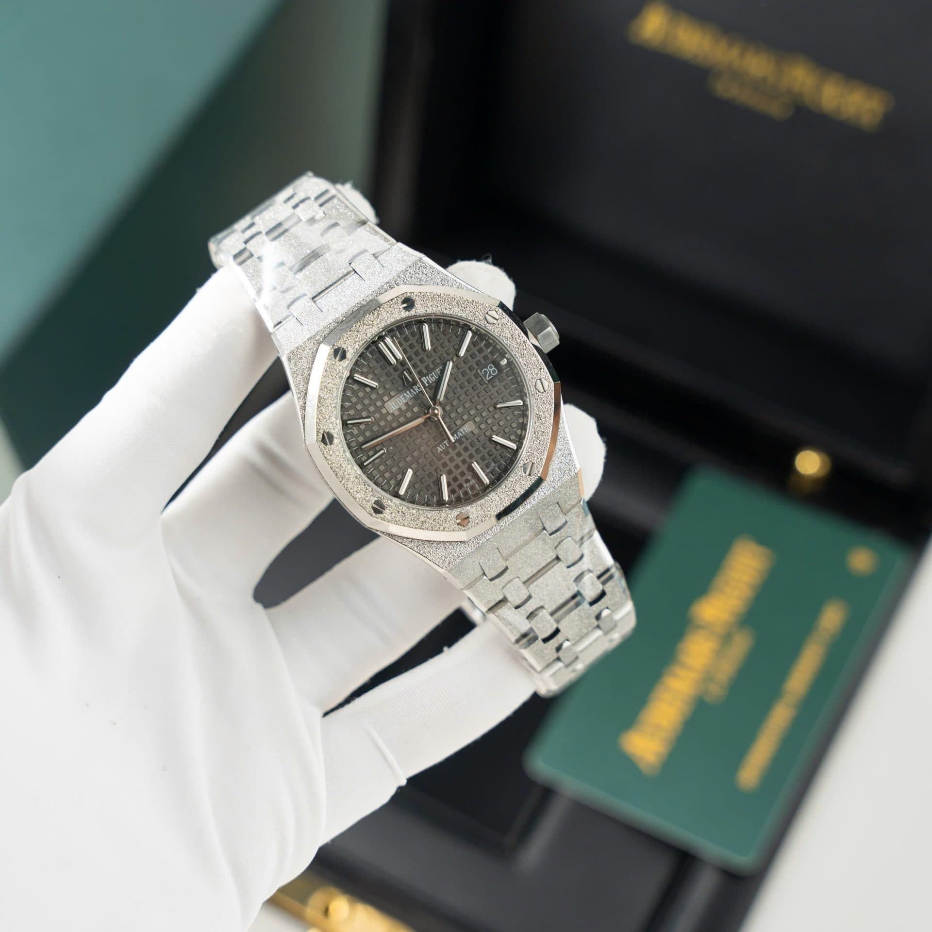 Dong-Ho-Audemars-Piguet-15454-Fosted-Gold-Replica-11-Mat-Xam-37mm-2-1