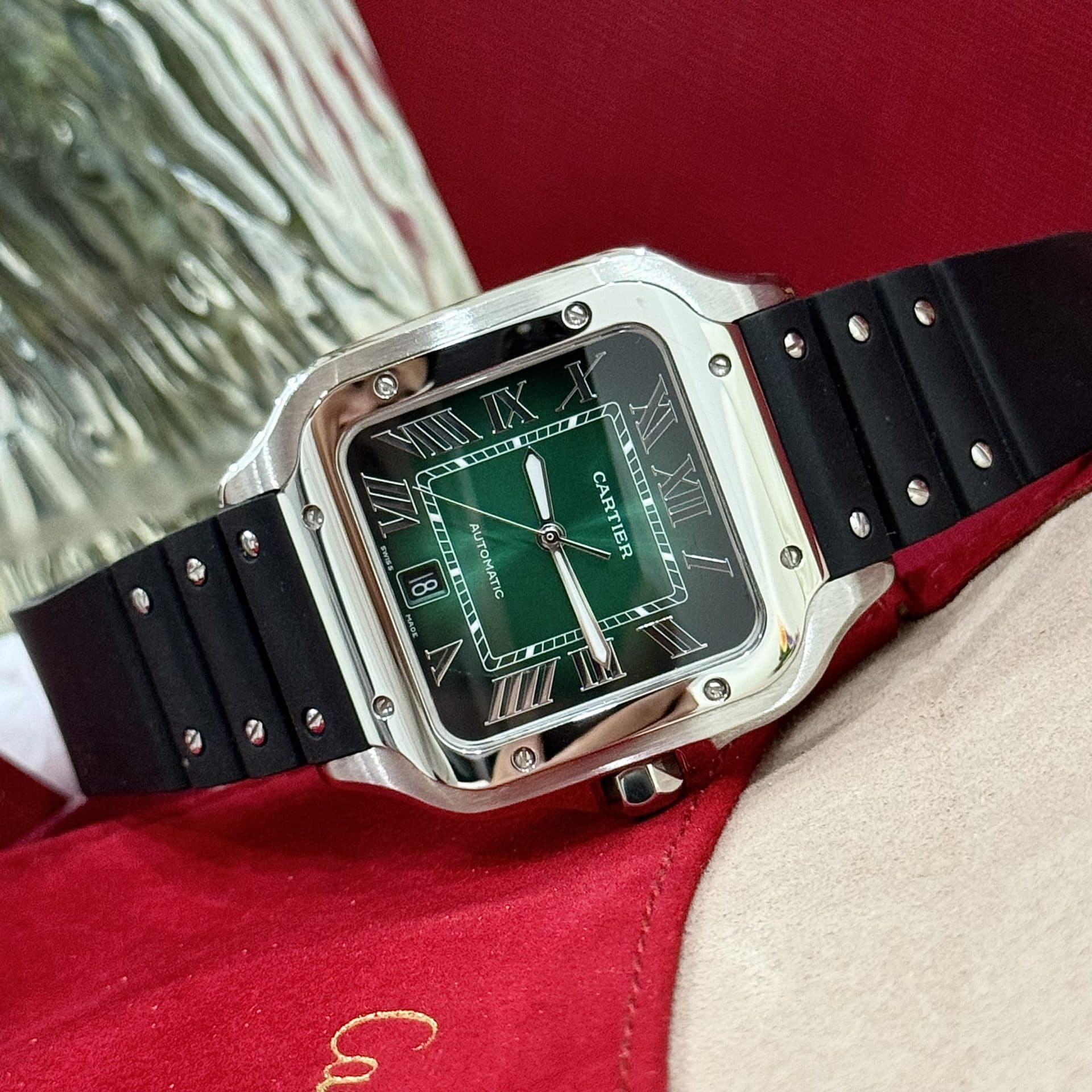 Dong-Ho-Cartier-Rep-11-Santos-WSSA0061-Mat-Xanh-Green-Day-Cao-Su-BVF-39-3-1
