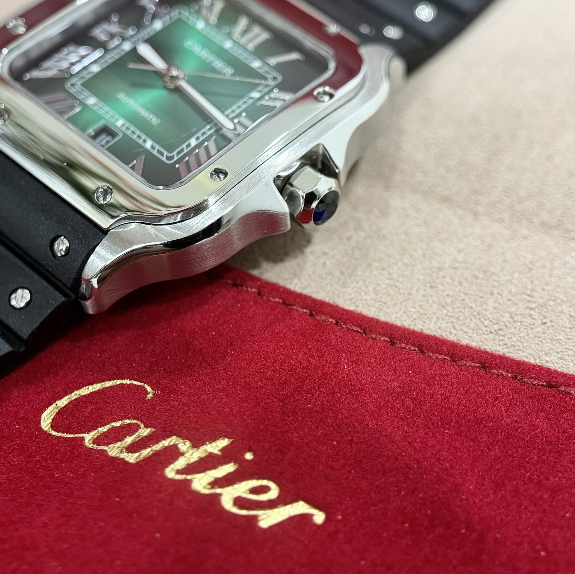 Dong-Ho-Cartier-Rep-11-Santos-WSSA0061-Mat-Xanh-Green-Day-Cao-Su-BVF-39-4-1