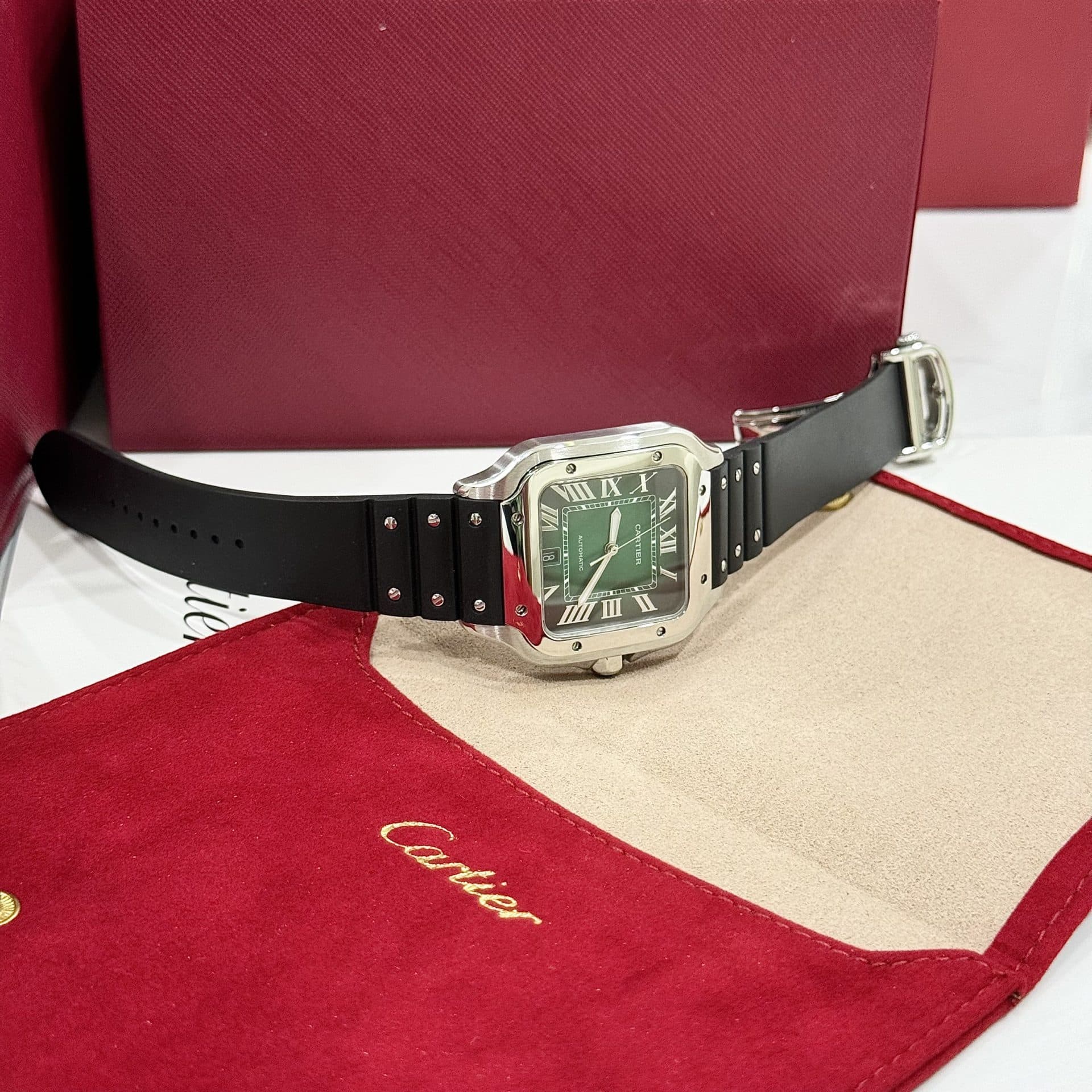 Dong-Ho-Cartier-Rep-11-Santos-WSSA0061-Mat-Xanh-Green-Day-Cao-Su-BVF-39-7-1