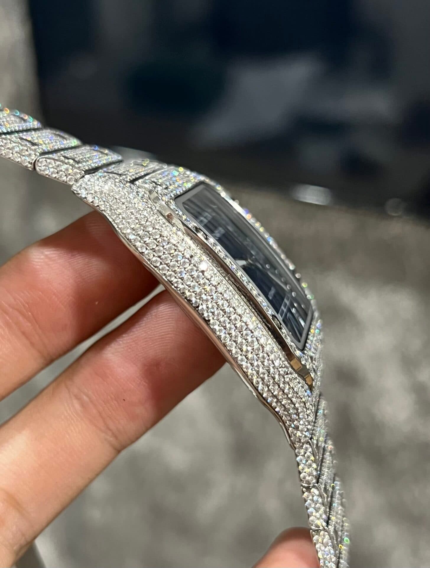 Dong-Ho-Cartier-Santos-Dinh-Full-Kim-Cuong-Moissanite-Mat-Xanh-39-2-scaled-1