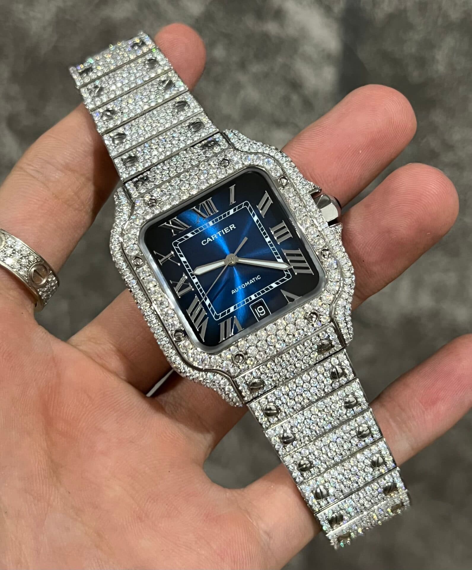 Dong-Ho-Cartier-Santos-Dinh-Full-Kim-Cuong-Moissanite-Mat-Xanh-39-4-1