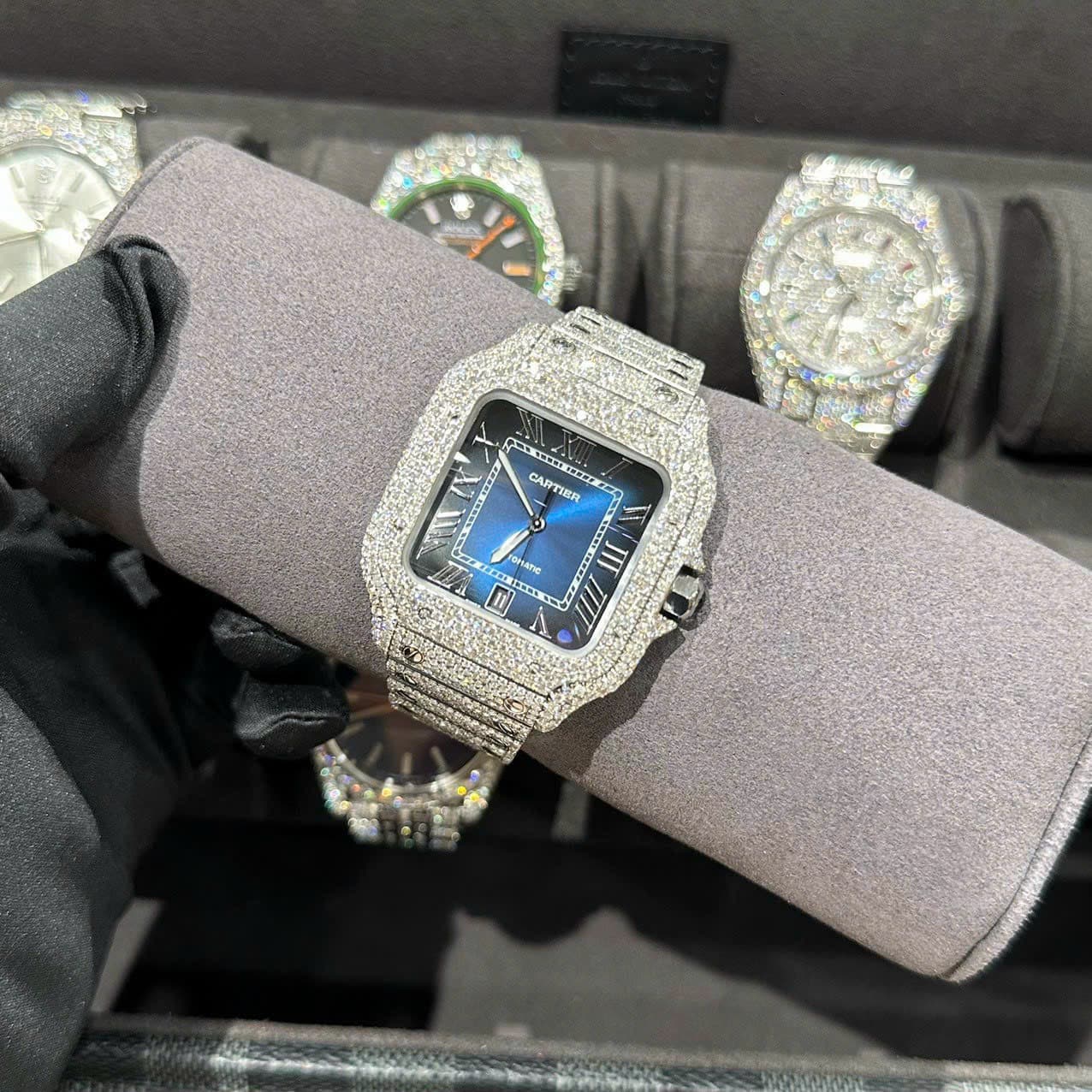 Dong-Ho-Cartier-Santos-Do-Full-Kim-Cuong-Thien-Nhien-Blue-Dial-39-2-1