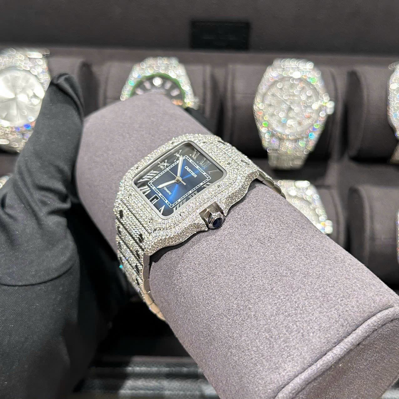 Dong-Ho-Cartier-Santos-Do-Full-Kim-Cuong-Thien-Nhien-Blue-Dial-39-7-1
