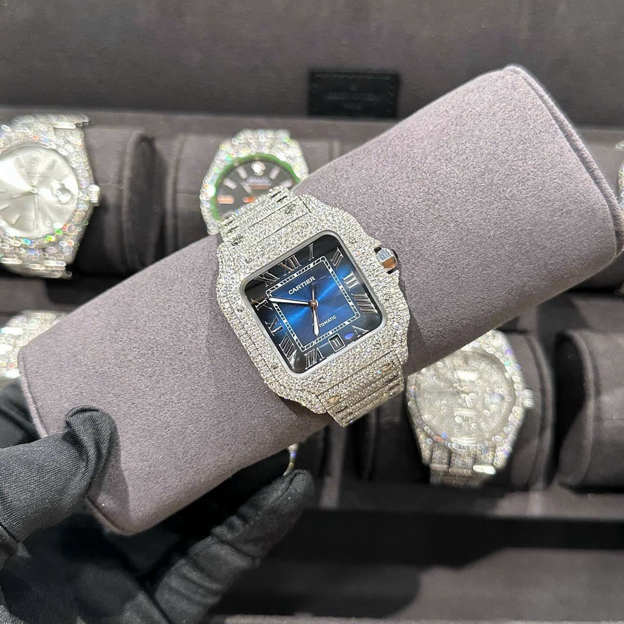 Dong-Ho-Cartier-Santos-Do-Full-Kim-Cuong-Thien-Nhien-Blue-Dial-39-8-1