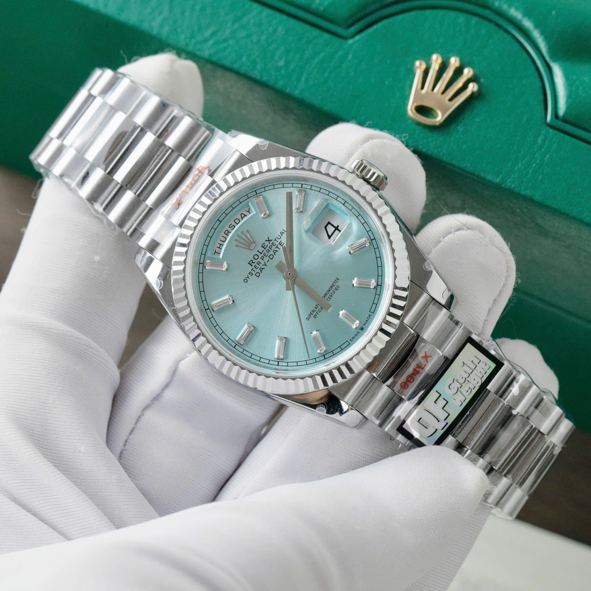 Dong-Ho-Che-Tac-Rolex-Day-Date-128236-Mat-Xanh-Bang-Trong-Luong-158gram-Nha-May-QF-36mm-5-1