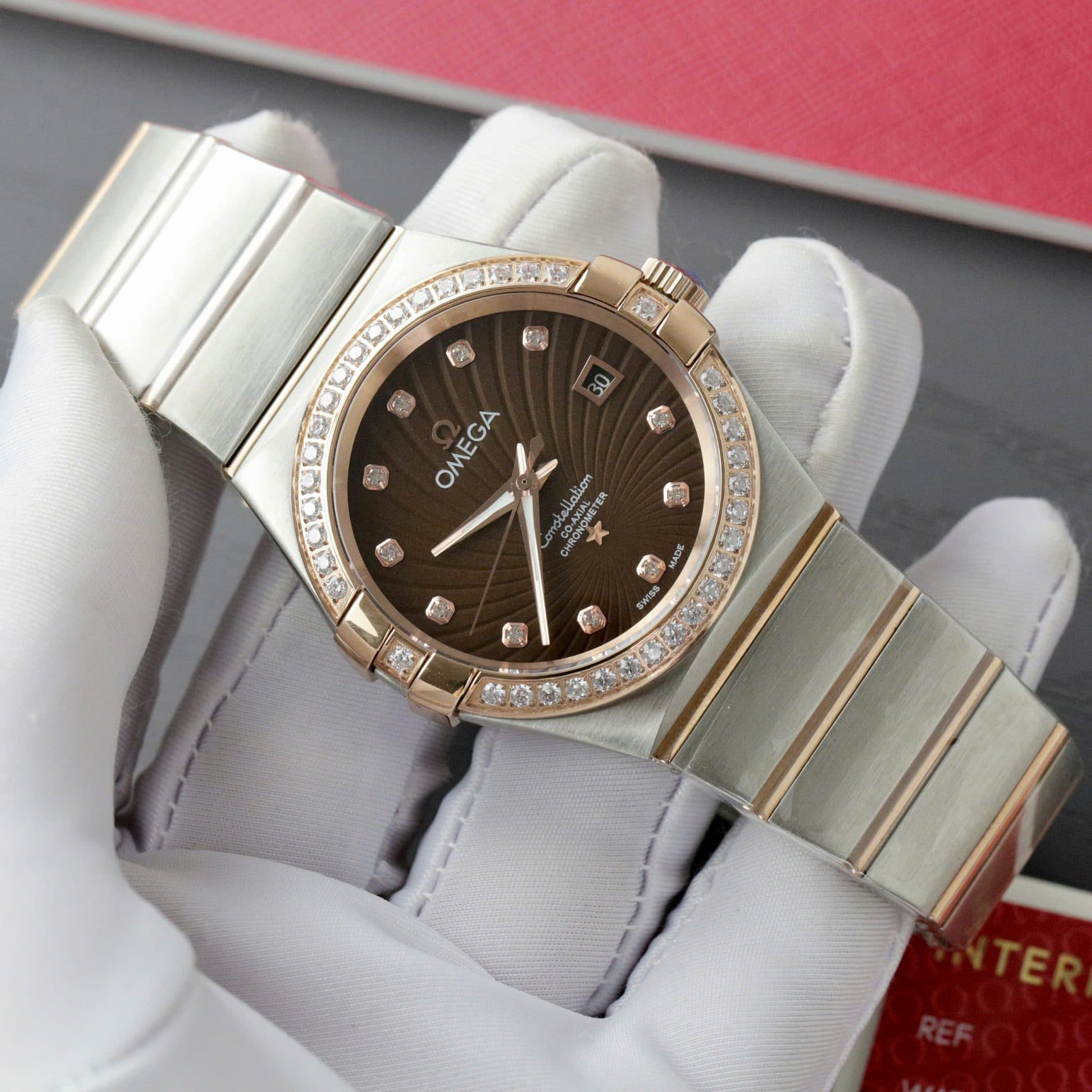 Dong-Ho-Omega-Constellation-Co-Axial-Fake-11-Demi-Vang-Hong-Mat-Nau-38mm-3-1