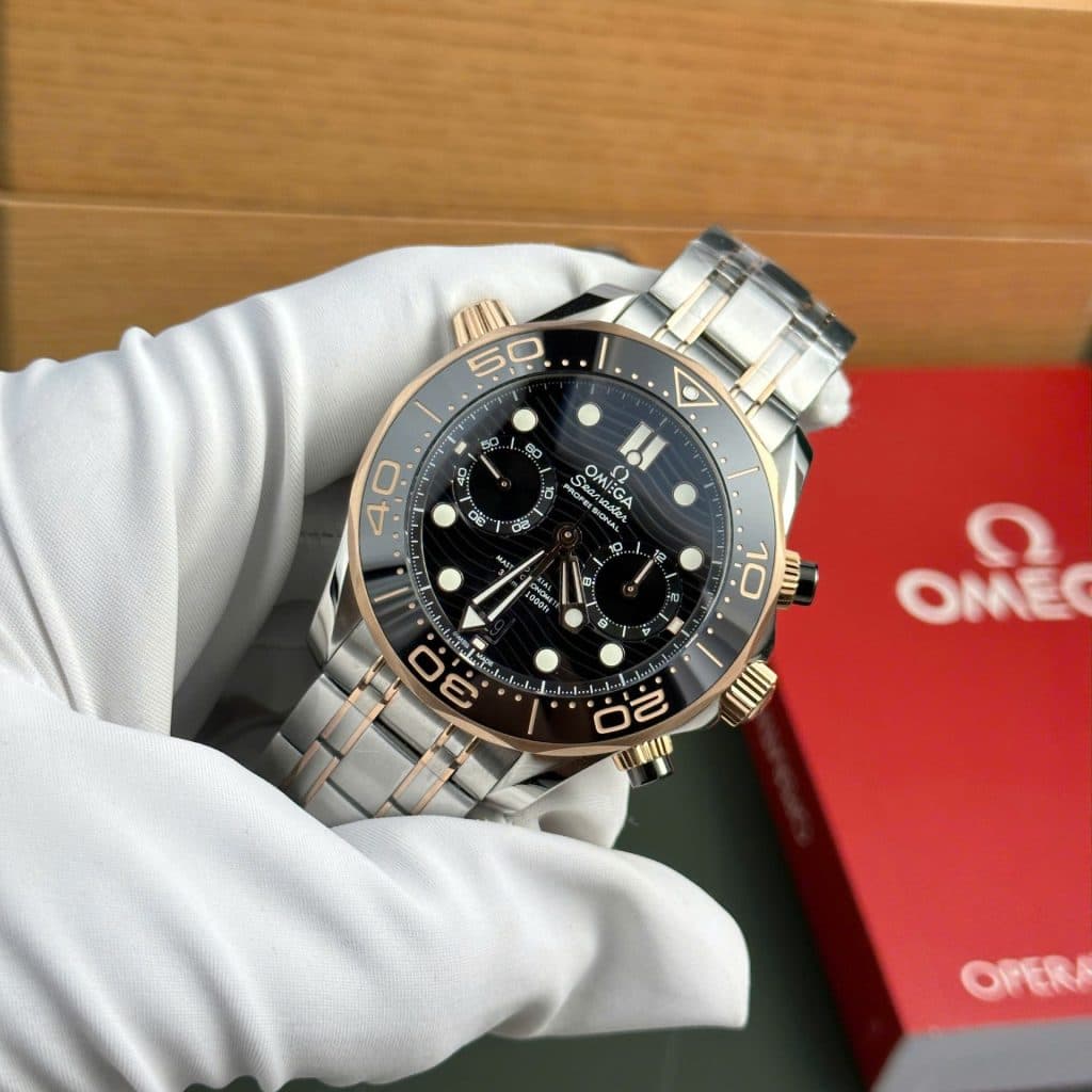 Dong-Ho-Omega-Rep-11-Seamaster-Diver-300M-Chronograph-Demi-Vang-Hong-Mat-Den-N1-44mm-9-1