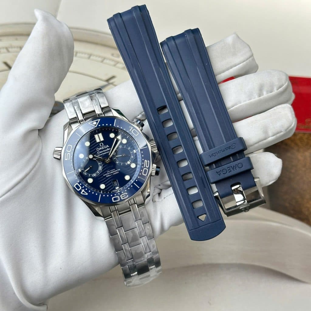 Dong-Ho-Omega-Replica-11-Seamaster-Diver-300M-Chronograph-Mat-Xanh-Blue-N1-Factory-44mm-6-1