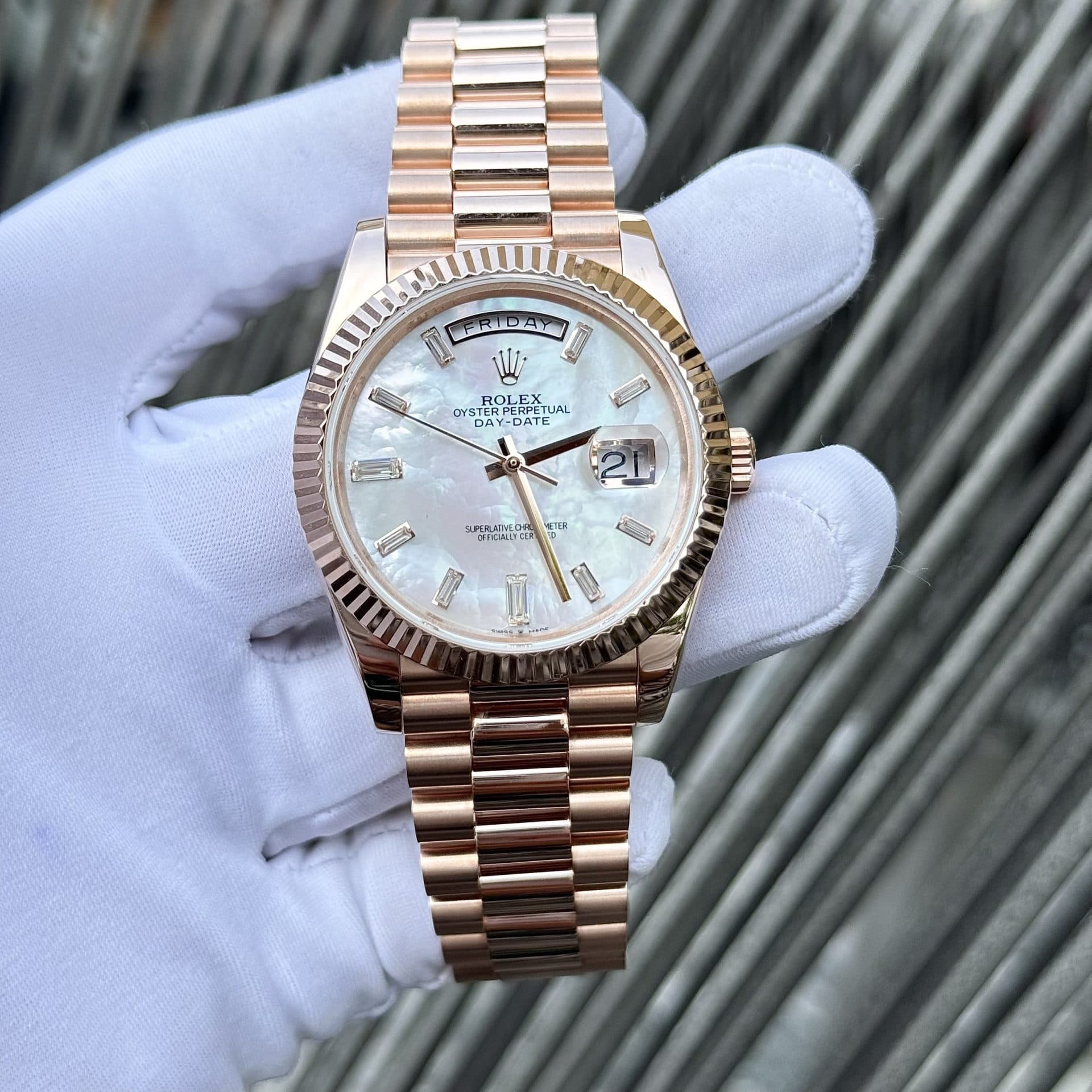 Dong-Ho-Rolex-Che-Tac-Boc-Vang-Hong-Mat-Xa-Cu-Moissanite-Day-Date-GM-Factory-40mm-8-1
