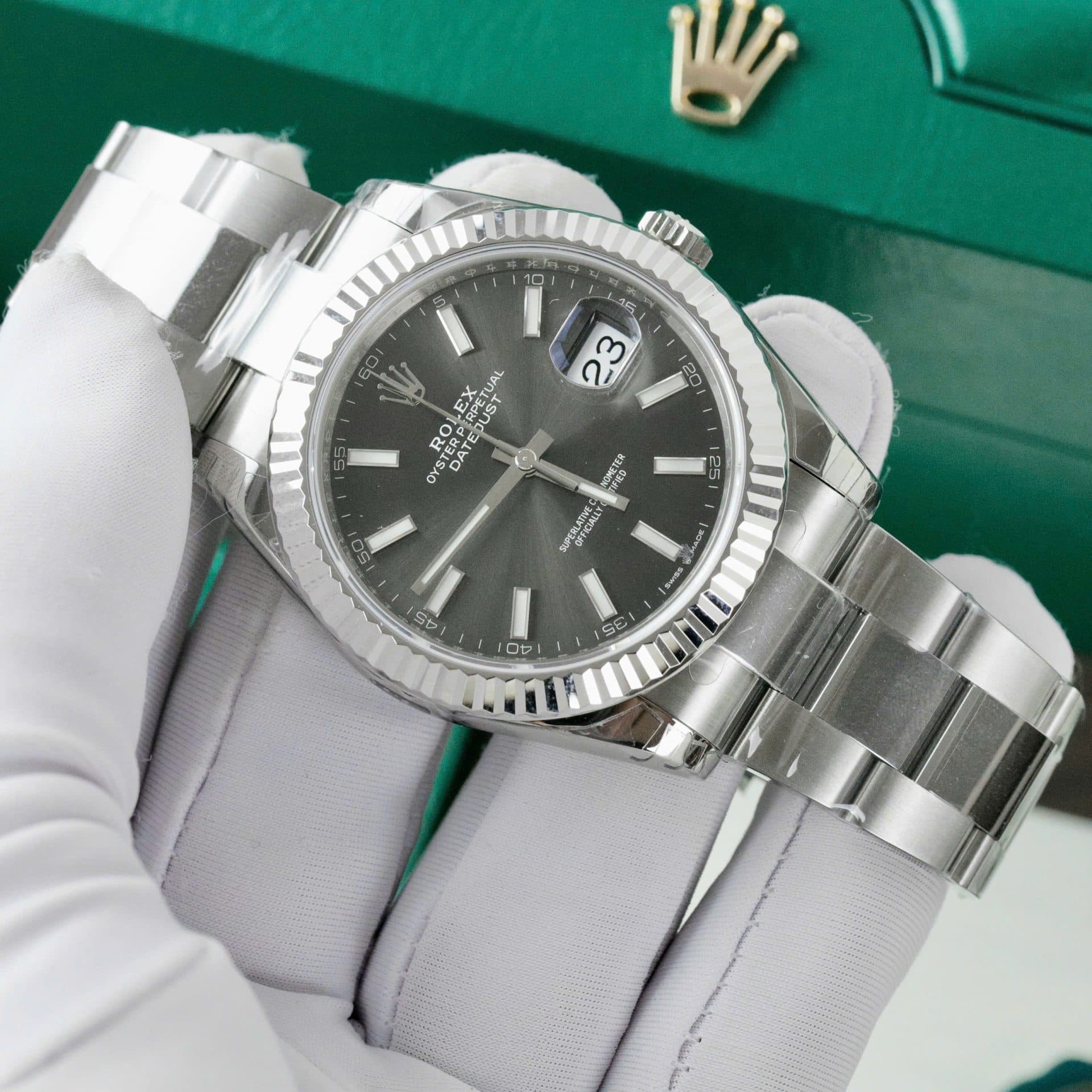 Dong-Ho-Rolex-DateJust-126334-Replica-11-Mat-Xam-Day-Oyster-Nha-May-VS-41mm-3-1