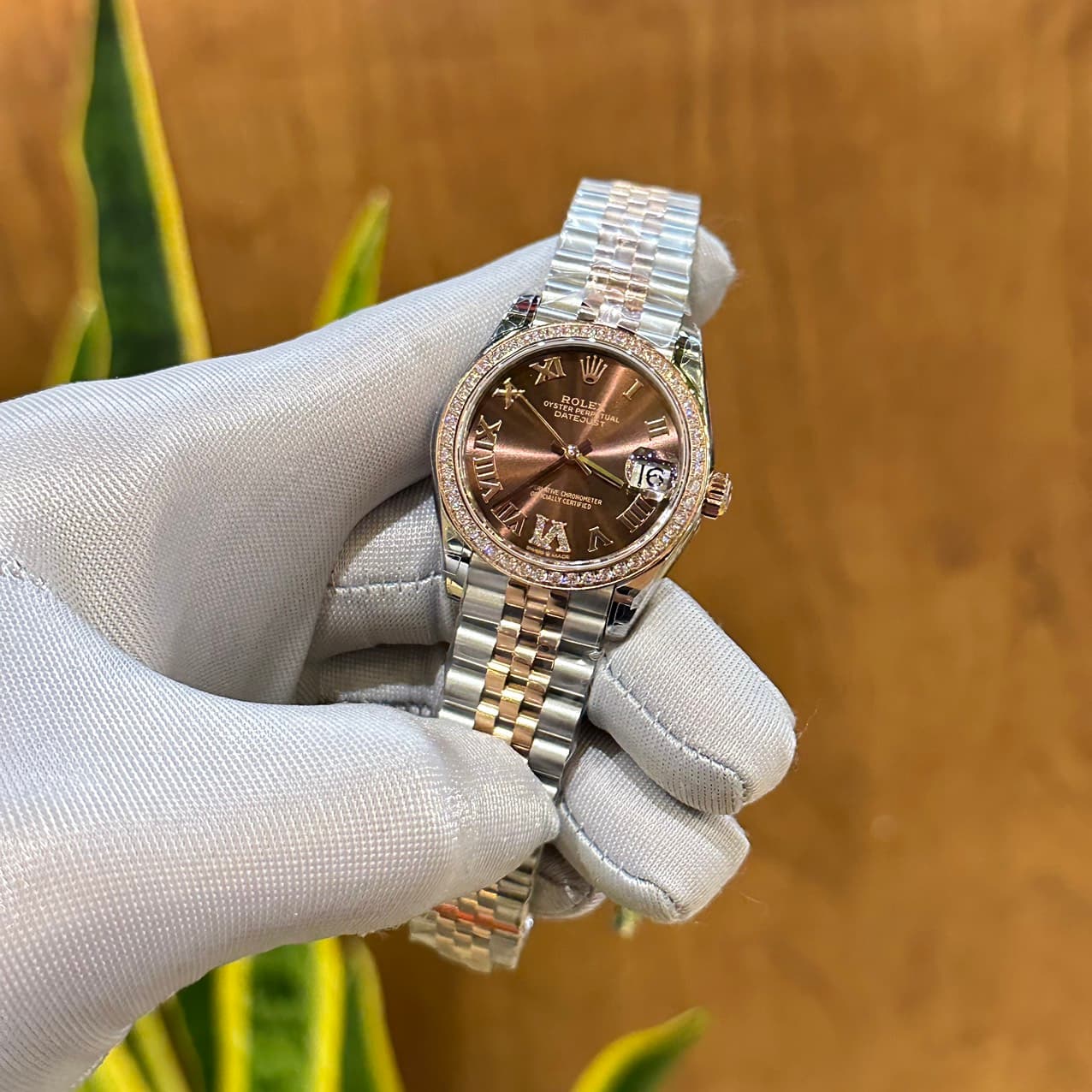 Dong-Ho-Rolex-DateJust-Nu-Dinh-Da-Mat-Chocolate-Fake-Cao-Cap-31mm-2-1
