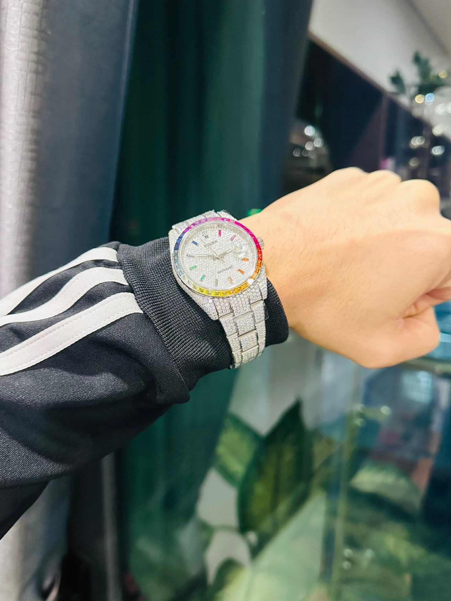 Dong-Ho-Rolex-DateJust-Rainbow-Replica-11-Dinh-Full-Kim-Cuong-Moissanite-41mm-1-1
