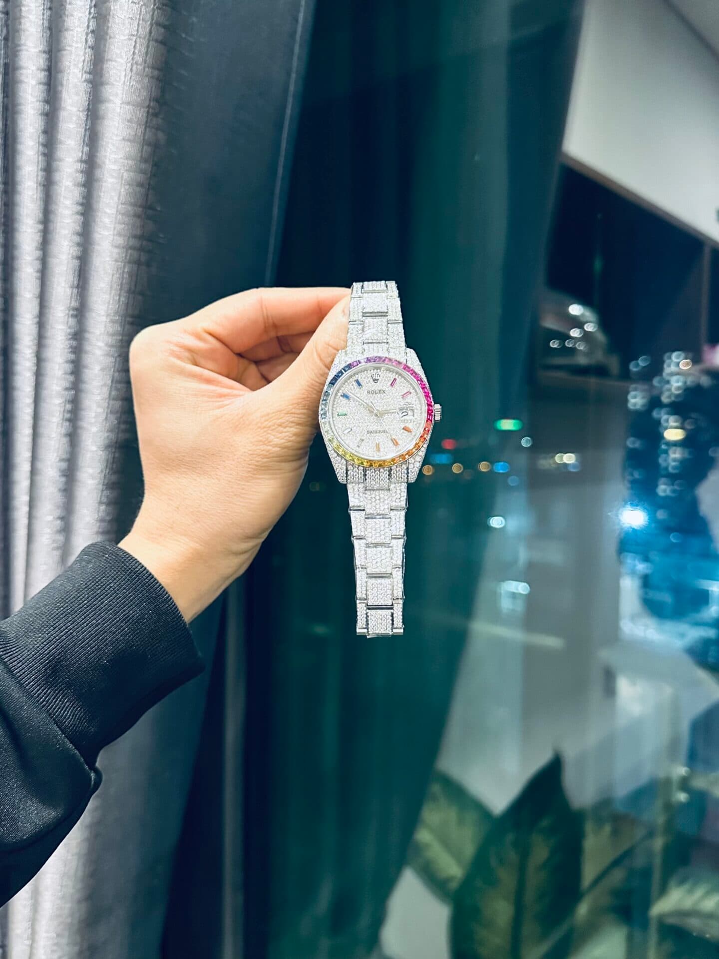 Dong-Ho-Rolex-DateJust-Rainbow-Replica-11-Dinh-Full-Kim-Cuong-Moissanite-41mm-2-1
