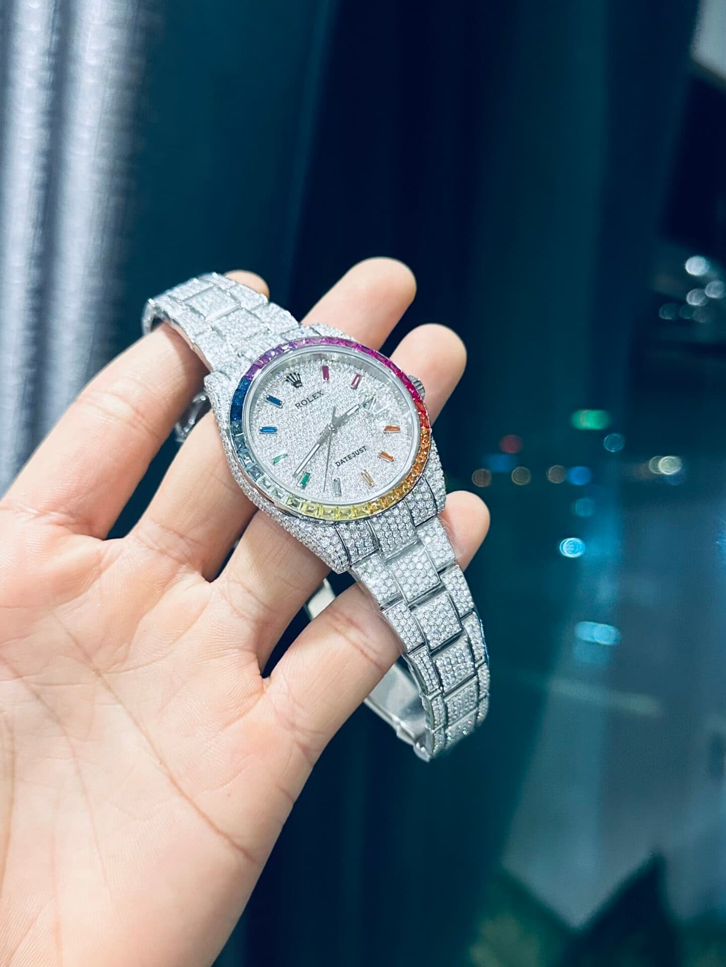 Dong-Ho-Rolex-DateJust-Rainbow-Replica-11-Dinh-Full-Kim-Cuong-Moissanite-41mm-7-1