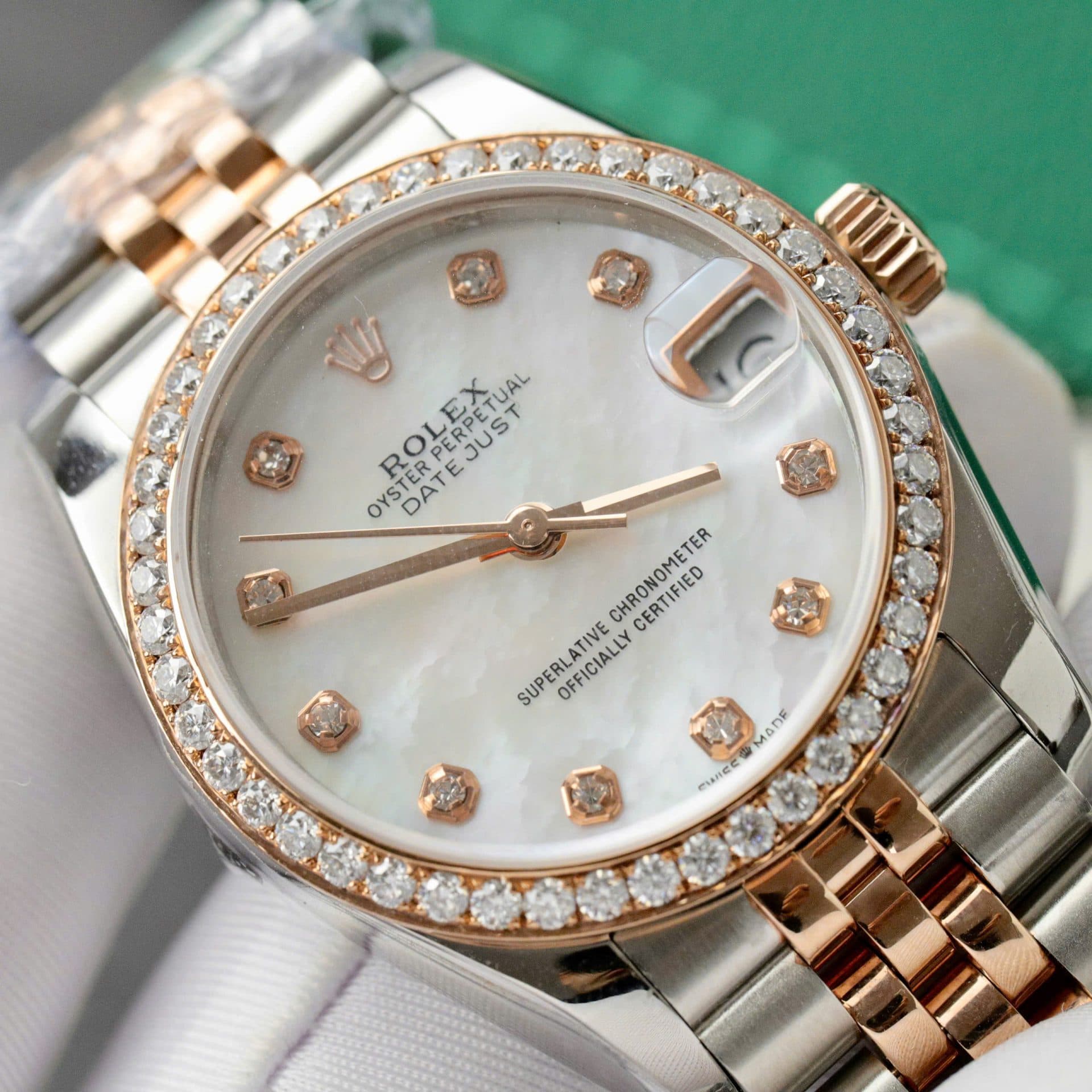 Dong-Ho-Rolex-DateJust-Replica-11-Mat-Kham-Xa-Cu-Dinh-Kim-Cuong-Moissanite-Hong-Kong-31mm-6-1