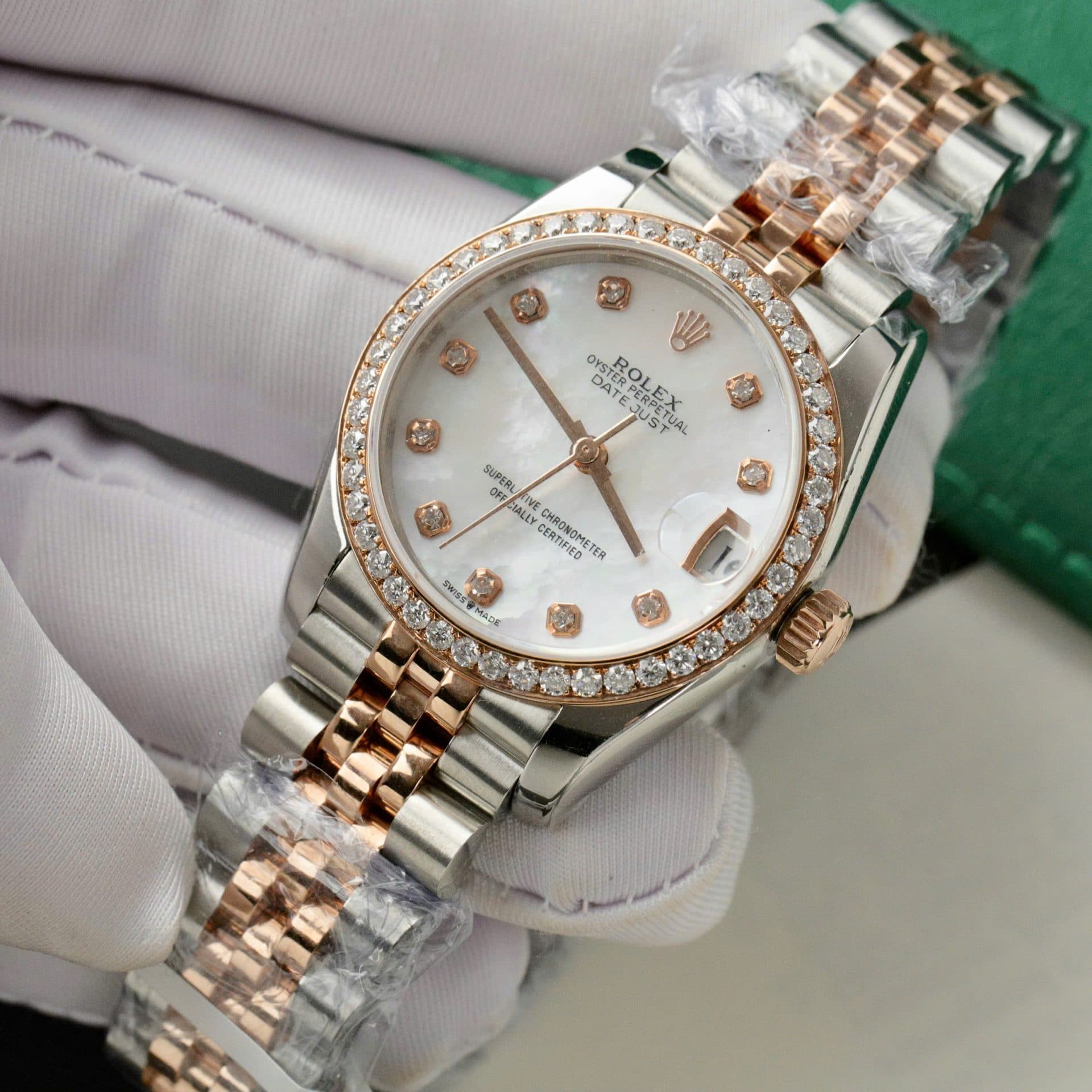 Dong-Ho-Rolex-DateJust-Replica-11-Mat-Kham-Xa-Cu-Dinh-Kim-Cuong-Moissanite-Hong-Kong-31mm-7-1