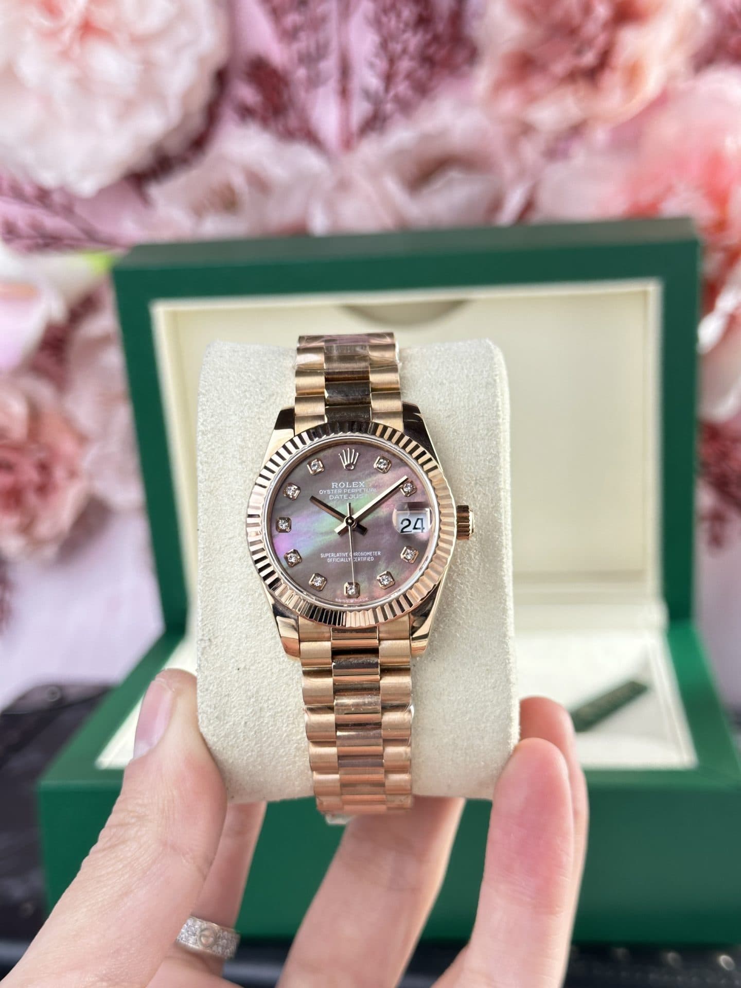 Dong-Ho-Rolex-DateJust-Rose-Gold-178275-Nu-Mat-Xa-Cu-Tim-Replica-11-31mm-3-1