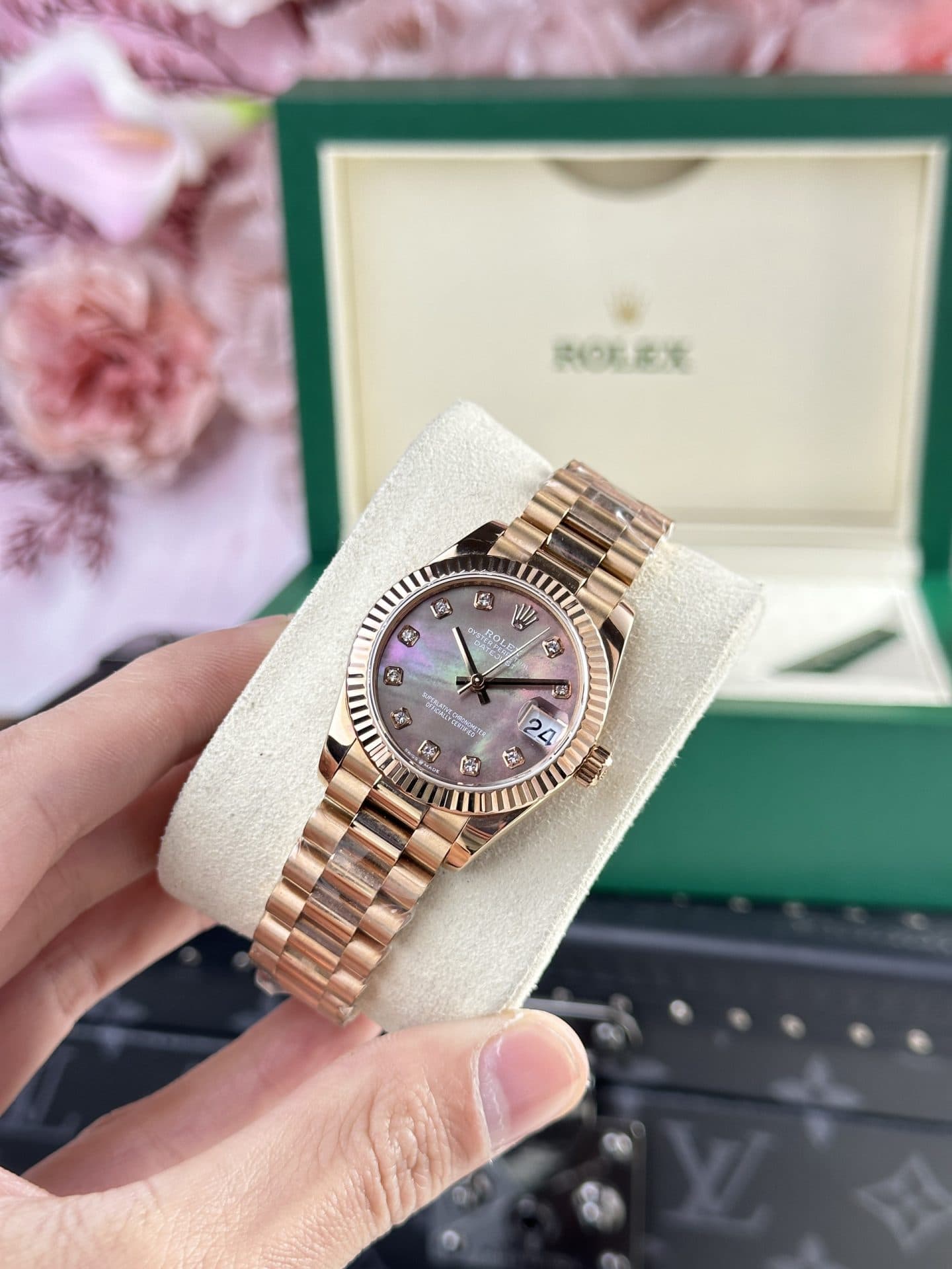 Dong-Ho-Rolex-DateJust-Rose-Gold-178275-Nu-Mat-Xa-Cu-Tim-Replica-11-31mm-4-1