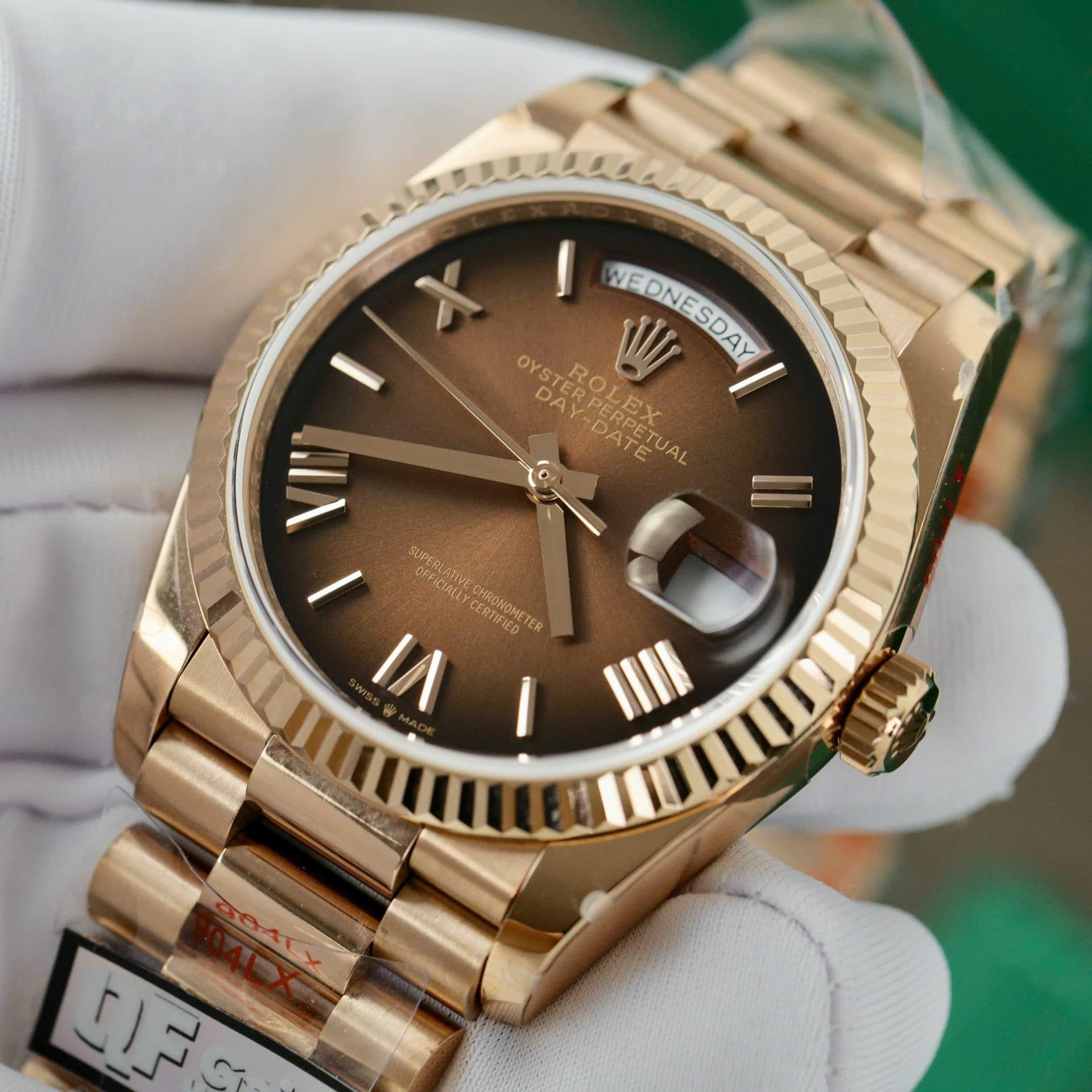 Dong-Ho-Rolex-Day-Date-128235-Replica-11-Mat-Chocolate-Trong-Luong-158gram-QF-Factory-36mm-5-1