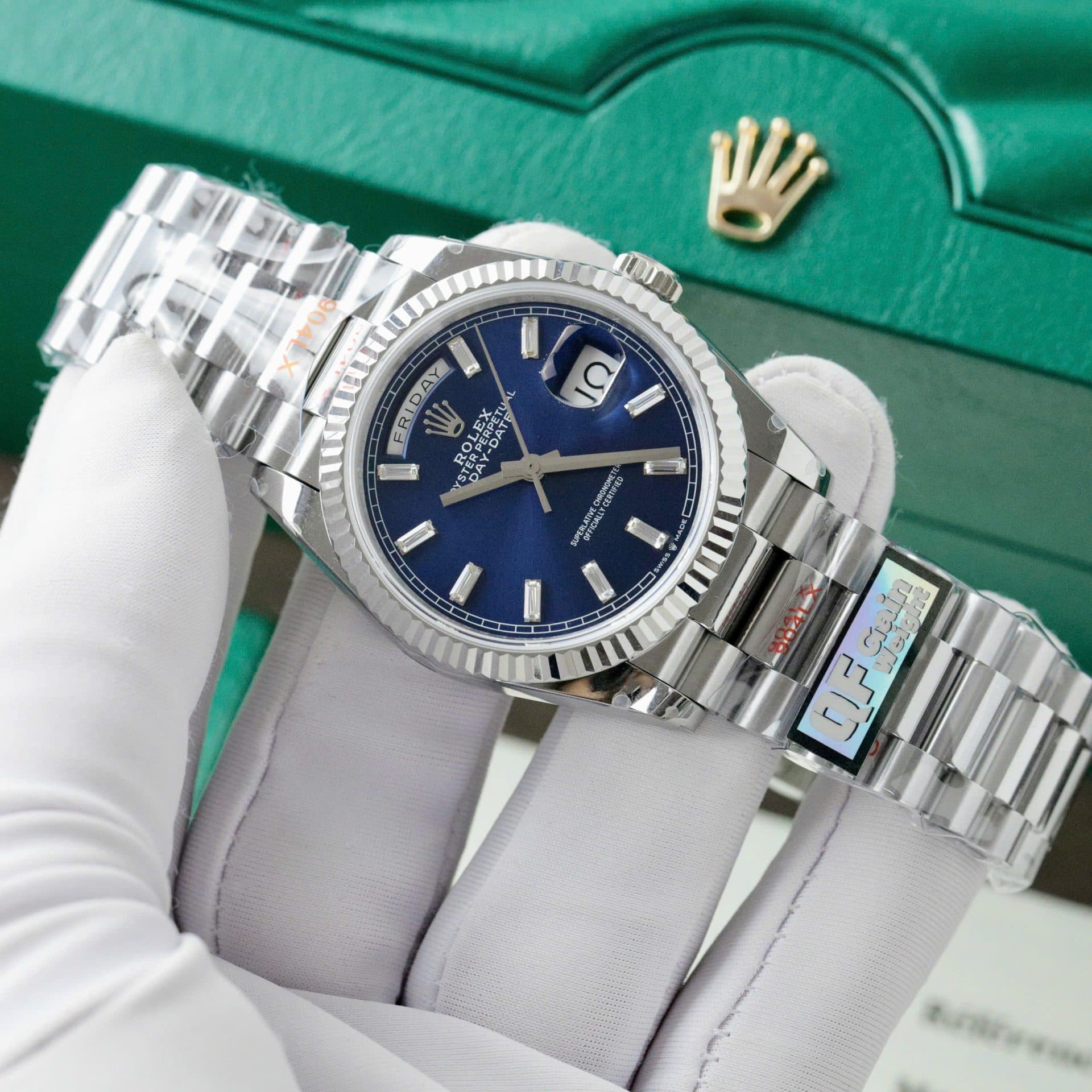Dong-Ho-Rolex-Day-Date-128236-Replica-11-Mat-Xanh-Blue-Trong-Luong-158gram-Nha-May-QF-36mm-2-1