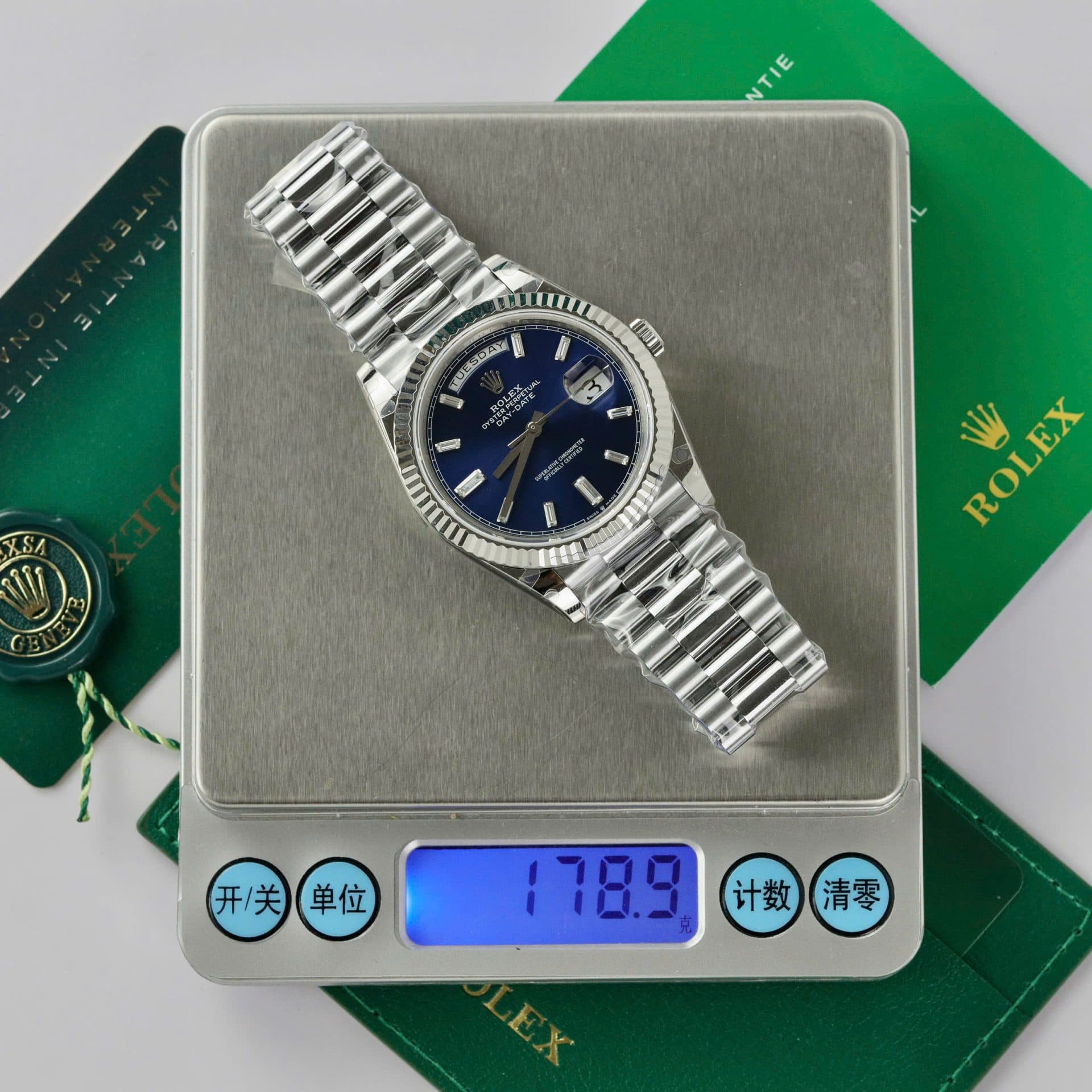 Dong-Ho-Rolex-Day-Date-228236-Mat-Xanh-Blue-Trong-Luong-178gram-GM-Factory-40mm-9-1