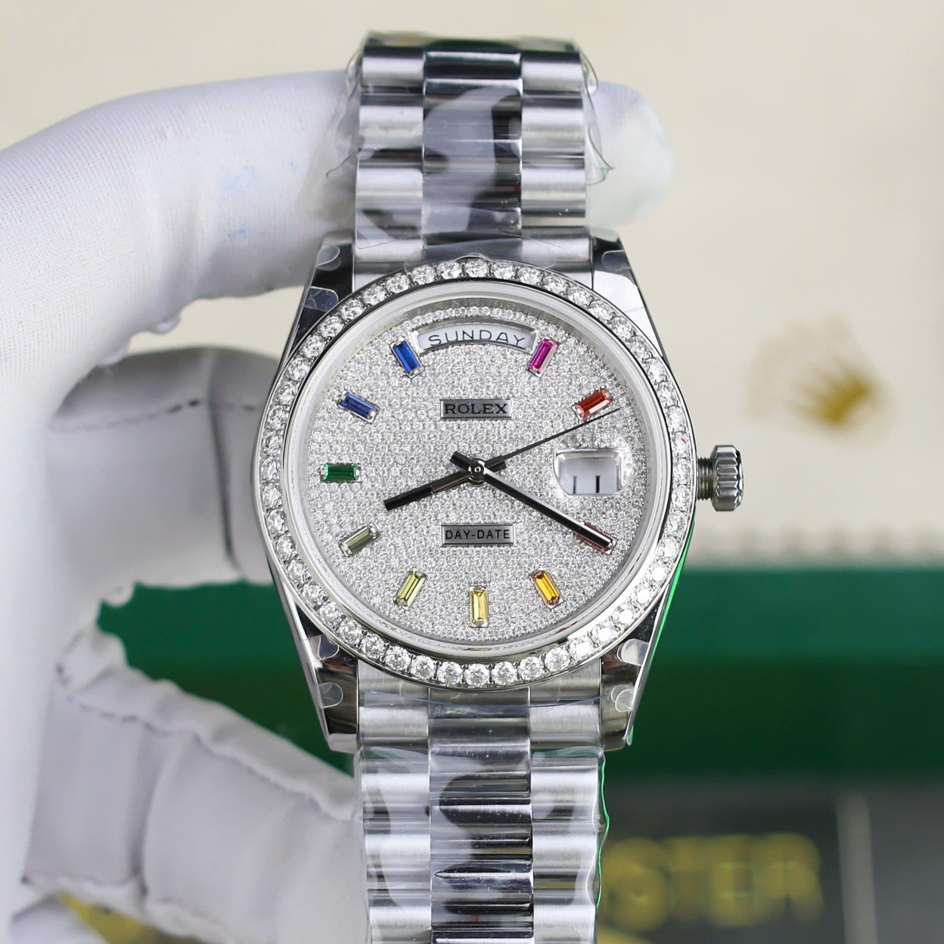 Dong-Ho-Rolex-Day-Date-Coc-So-7-Mau-Che-Tac-Dinh-Kim-Cuong-Moissanite-GMF-40mm-3-1