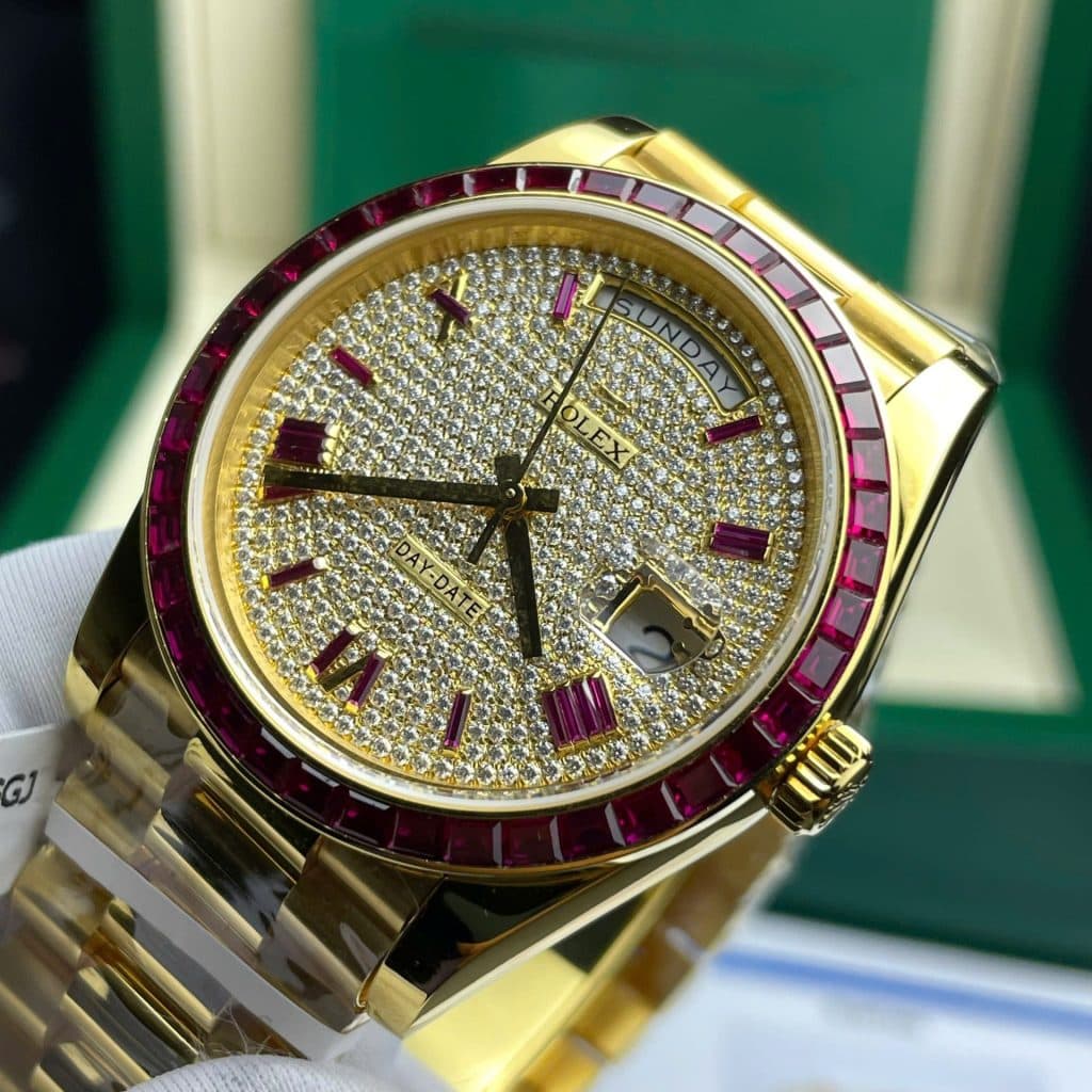 Dong-Ho-Rolex-Day-Date-Do-Ruby-Do-Kim-Cuong-Moissanite-Boc-Vang-That-GMF-40mm-6-1