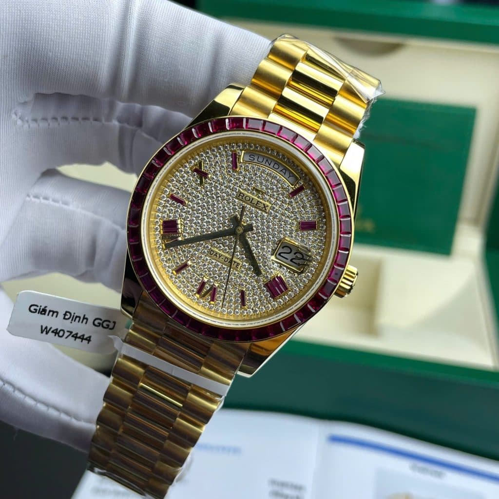 Dong-Ho-Rolex-Day-Date-Do-Ruby-Do-Kim-Cuong-Moissanite-Boc-Vang-That-GMF-40mm-9-1