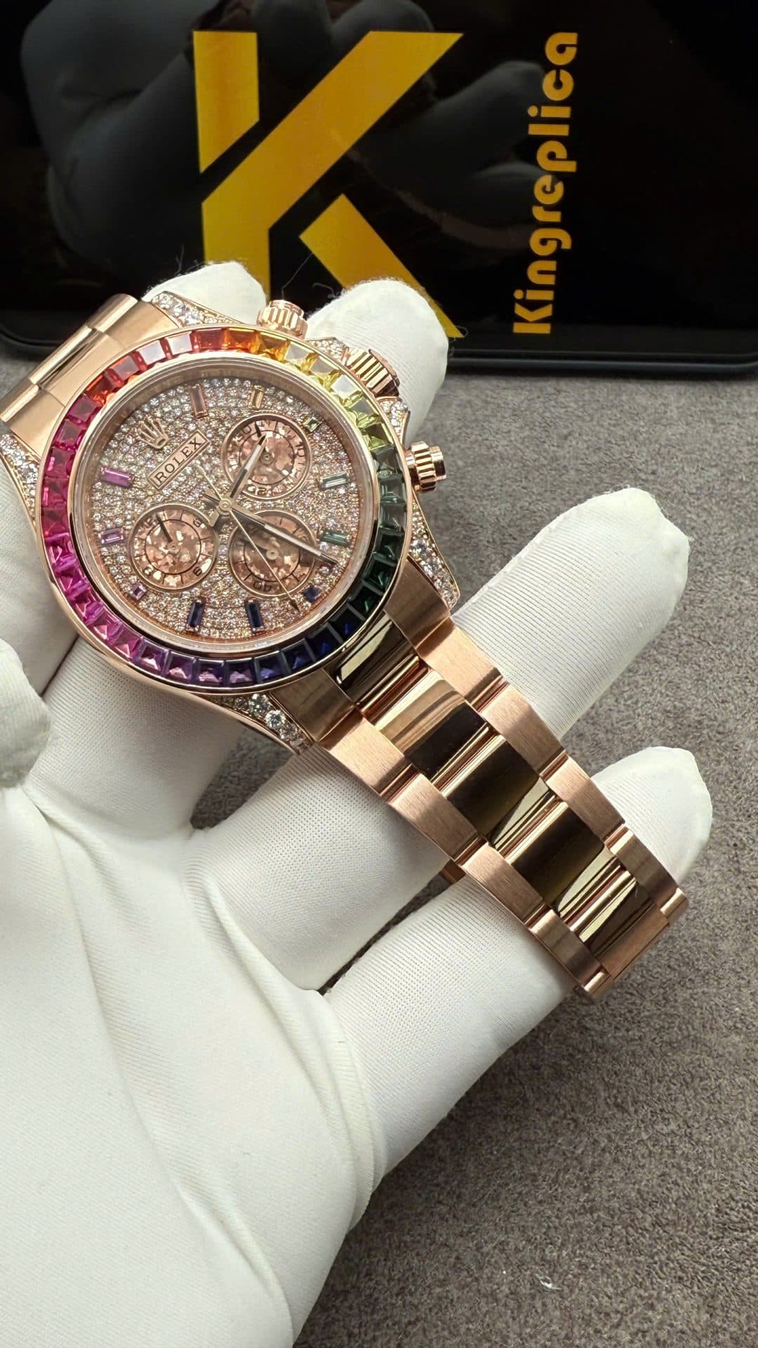 Dong-Ho-Rolex-Daytona-Rainbow-Che-Tac-Vang-Khoi-Dinh-Kim-Cuong-Tu-Nhien-40mm-3-1