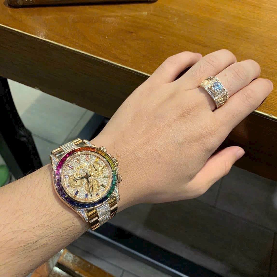 Dong-Ho-Rolex-Daytona-Rainbow-Replcia-11-Dinh-Full-Da-40mm-2-1