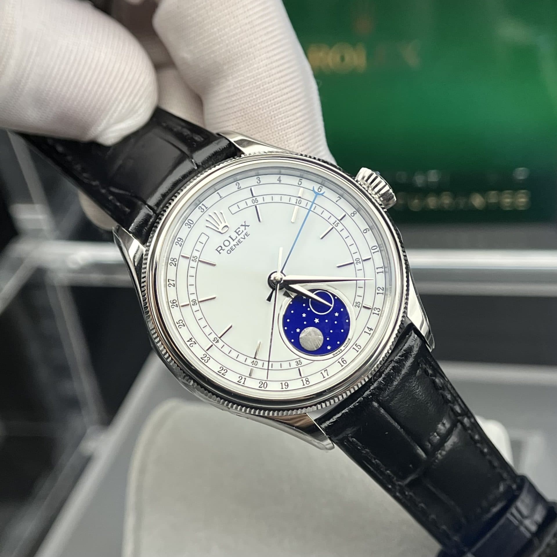 Dong-Ho-Rolex-Moonphase-50535-Rep-11-Nam-Day-Da-Mau-Den-39mm-2-1