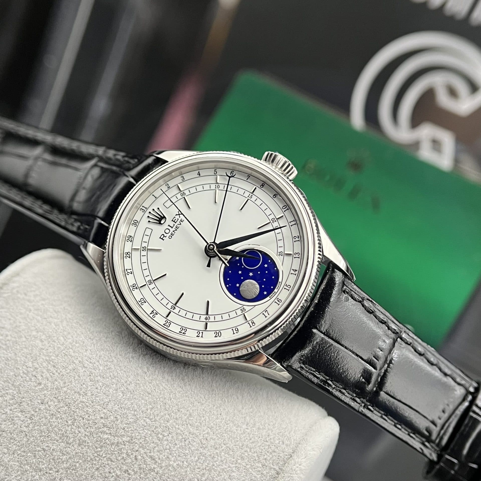 Dong-Ho-Rolex-Moonphase-50535-Rep-11-Nam-Day-Da-Mau-Den-39mm-4-1