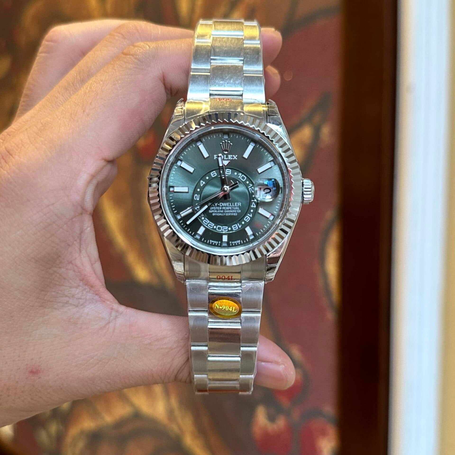 Rolex-Sky-Dweller-336934-Replica-Mat-Xanh-La-Cay-Noob-Factory-42mm-6-1